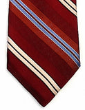 New- Ike Behar Burgundy Stripe Woven Silk Tie