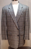 Hickey Freeman- 100% Silk 2B/CV Plaid Sport Coat- size 43L