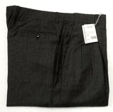 New- Zanella 'Alter'- Black & Gray Houndstooth Pleated Trousers- Size 38