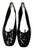 Women's Mania of Italy- Black Leather Sequin Ballerina Shoes- size (38) 7.5