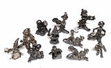 Vintage 12 Pewter 'Clown' Figurines