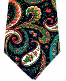 Vintage Blue Paisley 100% Cotton Corduroy Tie