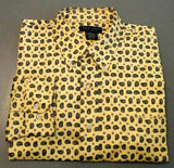 New- Duck Head-Yellow Paisley,100% Cotton,BD Fashion Shirt- size XL