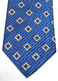 XMI Platinum-Blue 100% Woven Silk Geometric Tie