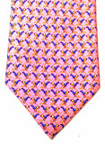 Jos.A.Bank Signature Collection- Pink 100% Silk, 'Blue-Birds' Novelty Tie