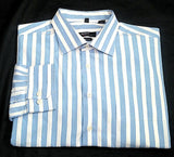Haupt of Germany 'Evolution'- Blue/White Stripe Cotton Casual /Dress Shirt- size (17.5) XL