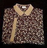 Michael Thomas-Khaki Paisley Print,100% Egyptian Nile Cotton, 5B Polo Shirt- size XL