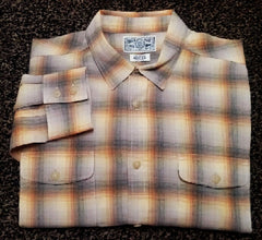 Lucky Brand-Yellow/Gray Plaid,Western Style Fashion Shirt- size M