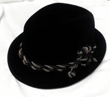 Vintage Norfolk House, Black Velvet Fedora Hat- size (7.25)