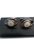 Vintage Oval Pearl Cuff Links