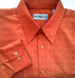 Windsor Lake Orange Geometric Woven Fashion Shirt- Size L