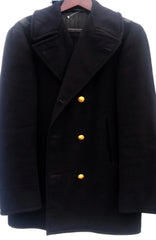 Vintage Navy Blue Pea-Coat- Size M
