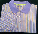 New- Windsor Lake Multi-Color Vertical Stripe Polo/ Golf Shirt- Size L