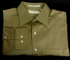 New- Joseph Abboud Brown Cotton Dress Shirt- Size (16.5 x 34/35)