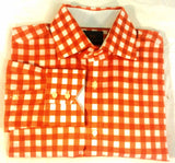 New- Thomas Dean- Orange/White  Check Fashion Shirt- Size M