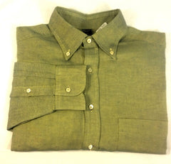 Jeff Rose-Yellow/Blue Cotton/Linen Fashion Shirt-Size M