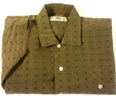 New- Windsor Lake- Brown Geometric Check Fashion Shirt- size L