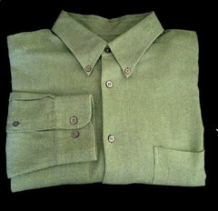 Talbot's for Men- Green Herringbone Flannel Fashion Shirt- Size XL