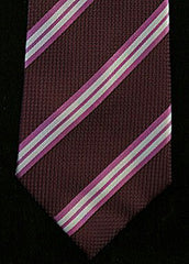 New- Tasso Elba Purple Stripe Silk Tie