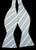Vintage Mentauge Blue & White Stripe Silk Bow Tie