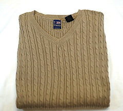 New- T. Harris of London-Taupe Cable Knit Sweater Vest- size M