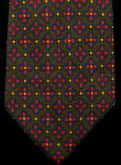 Polo- Ralph Lauren Brown Geometric Hand-Made Silk Tie