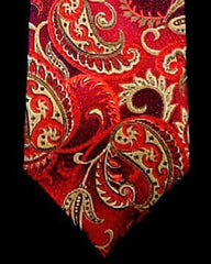 Sean John- Red and Gold Paisley Woven Silk Tie