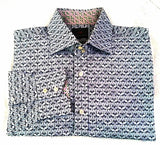 New- Thomas Dean Blue Floral Fashion Shirt- Size XL-TG