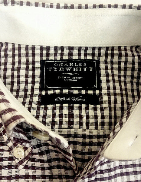 Charles Tyrwhitt- Purple Cotton Check BD Oxford Dress/ Fashion Shirt ...