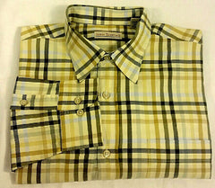 James Tatttersall Yellow Plaid Fashion Shirt- size L