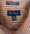 New- Paul Fredrick Trim Fit- Orange/Blue Stripe Dress Shirt- Size (16.5 x 34)