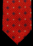 Private Stock Red/White/Blue Geometric Woven Silk Tie
