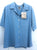 New- Women's Eagle Dry Goods Blue Silk Camp Shirt- size M