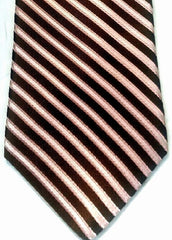 Ike Behar Pink & White Woven Twill Silk Tie
