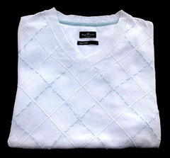 New- Marc Ecko Cut & Sew White Cotton Argyle Sweater Vest- size L