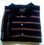 New- Bobby Jones Players Navy/Purple Stripe Polo/Golf Shirt- Size XL