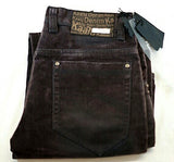 New- Kaalu Brown Sueded Denim Fashion Jeans- size 34x32