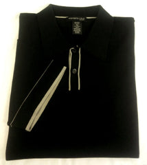New- Kenneth Cole Black Silk Blend SS Knit Fashion Shirt- size M