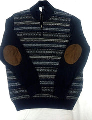 New- 'Joe' Joseph Abboud Blue Cotton Knit 1/4 Zip Sweater- size XL
