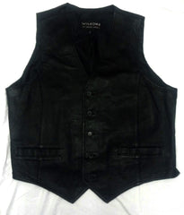 Wilsons Leather- 100% Black Leather Casual Fashion Vest- size L