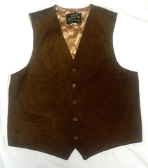 Vintage Jolly Jumbuck Leathers USA- Brown Suede Leather Fashion Vest- size L