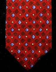 Vintage Robert Talbott Studio- Red Geometric Print Silk Tie