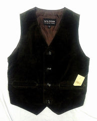 New- Wisons Leather Brown 100% Suede Leather Fashion Vest- size S