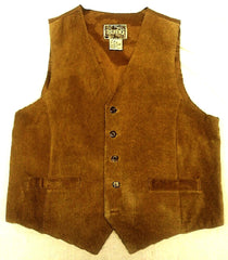 Vintage Property- Brown 100% Suede Leather Fashion Vest- size M