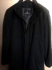 New- London Fog- All Seasons Black Hooded/Warmer Trench Coat- size 38R