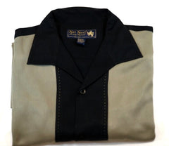 New- Nat Nast Black & Tan Silk Resort Shirt- size M