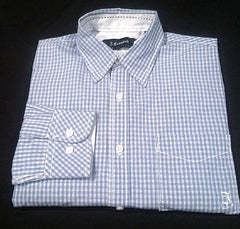 New- J.Campbell Blue & White Mini Check Fashion Shirt- size M