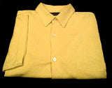 New- Bugatchi Uomo Yellow Ribbed Microfiber Knit Fashion Shirt- size XL