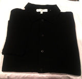 Joseph Abboud- Black Silk/Cotton SS Knit Fashion Shirt- size M