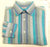 Vintage 'of the Cloth'- Italy Blue Stripe Linen/Cotton Fashion Shirt- size XL